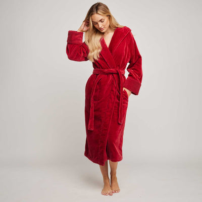 Organic Cotton Hooded Robe - Womens