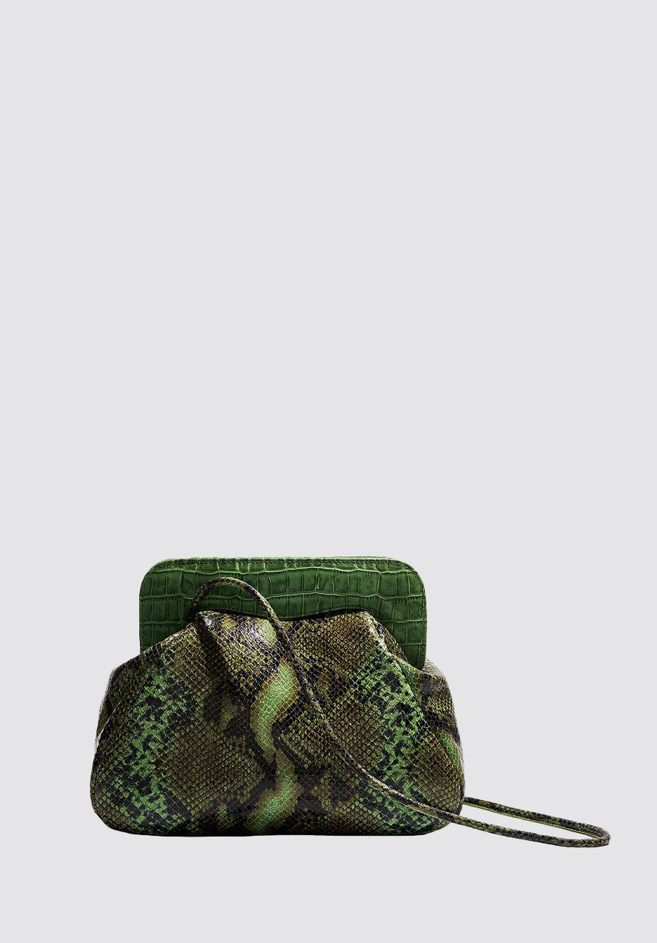 Constanza Clutch | Green Snakeskin Print