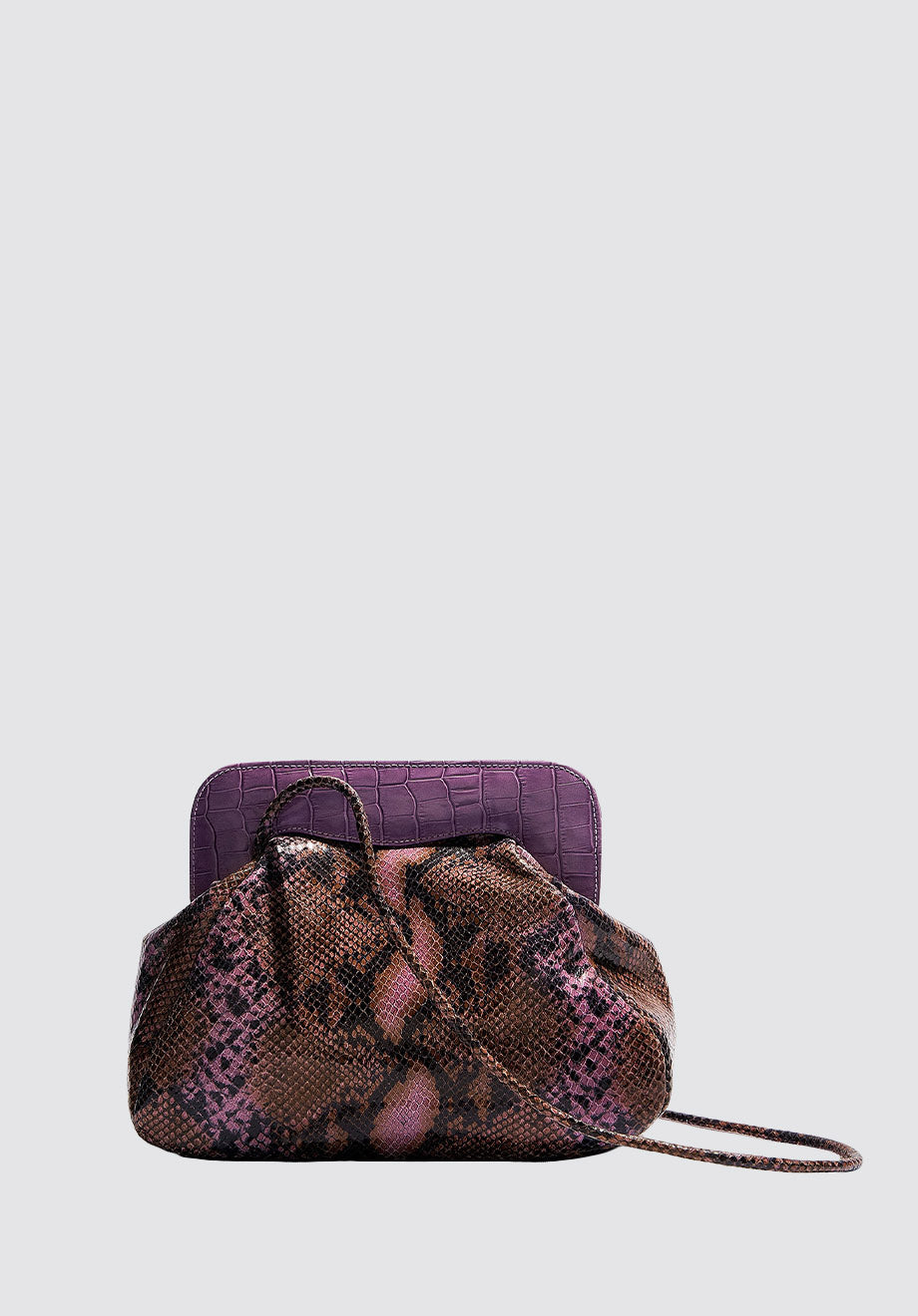 Constanza Clutch | Mauve Snakeskin Print