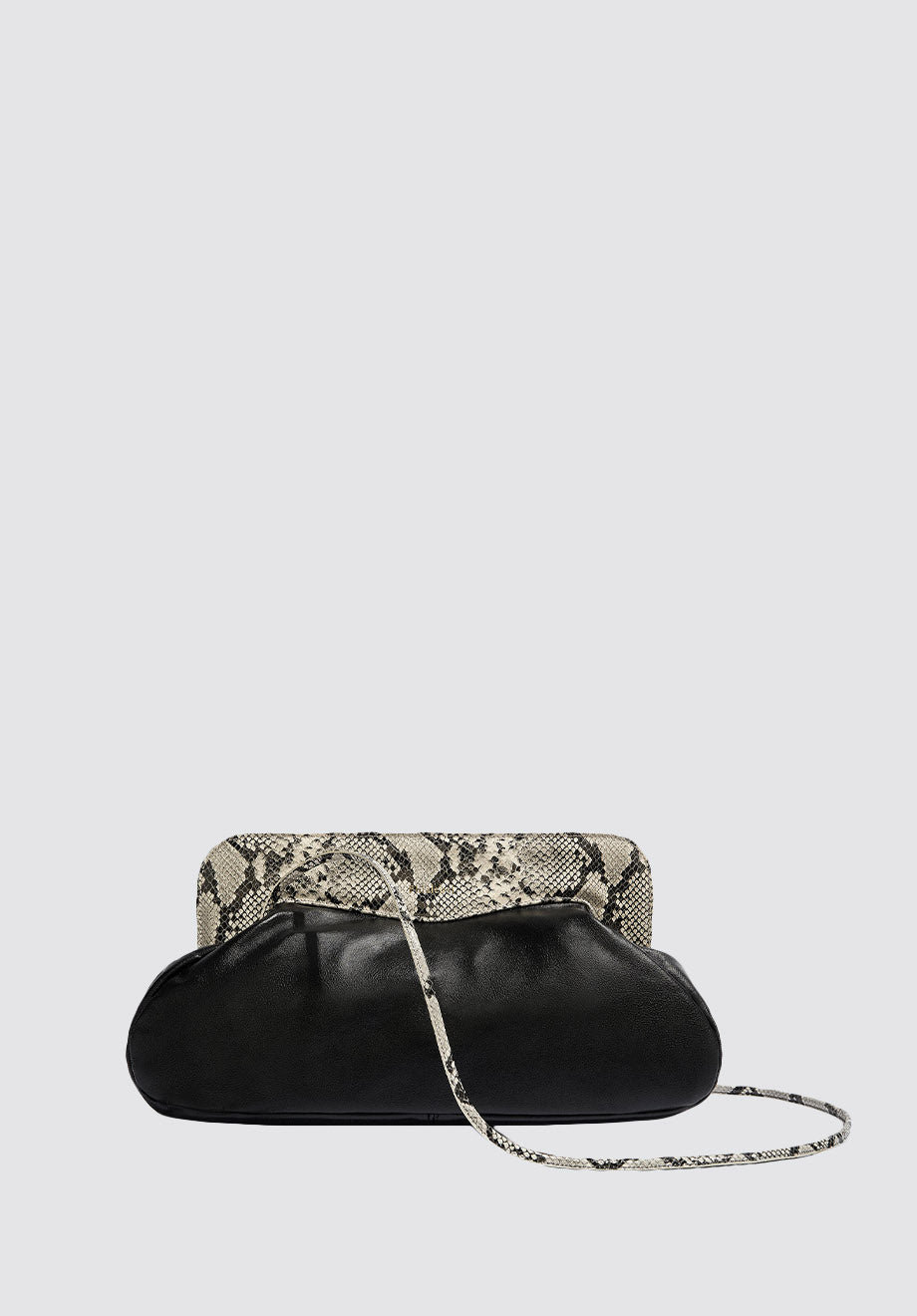 Constanza Maxi Clutch | Black & Python