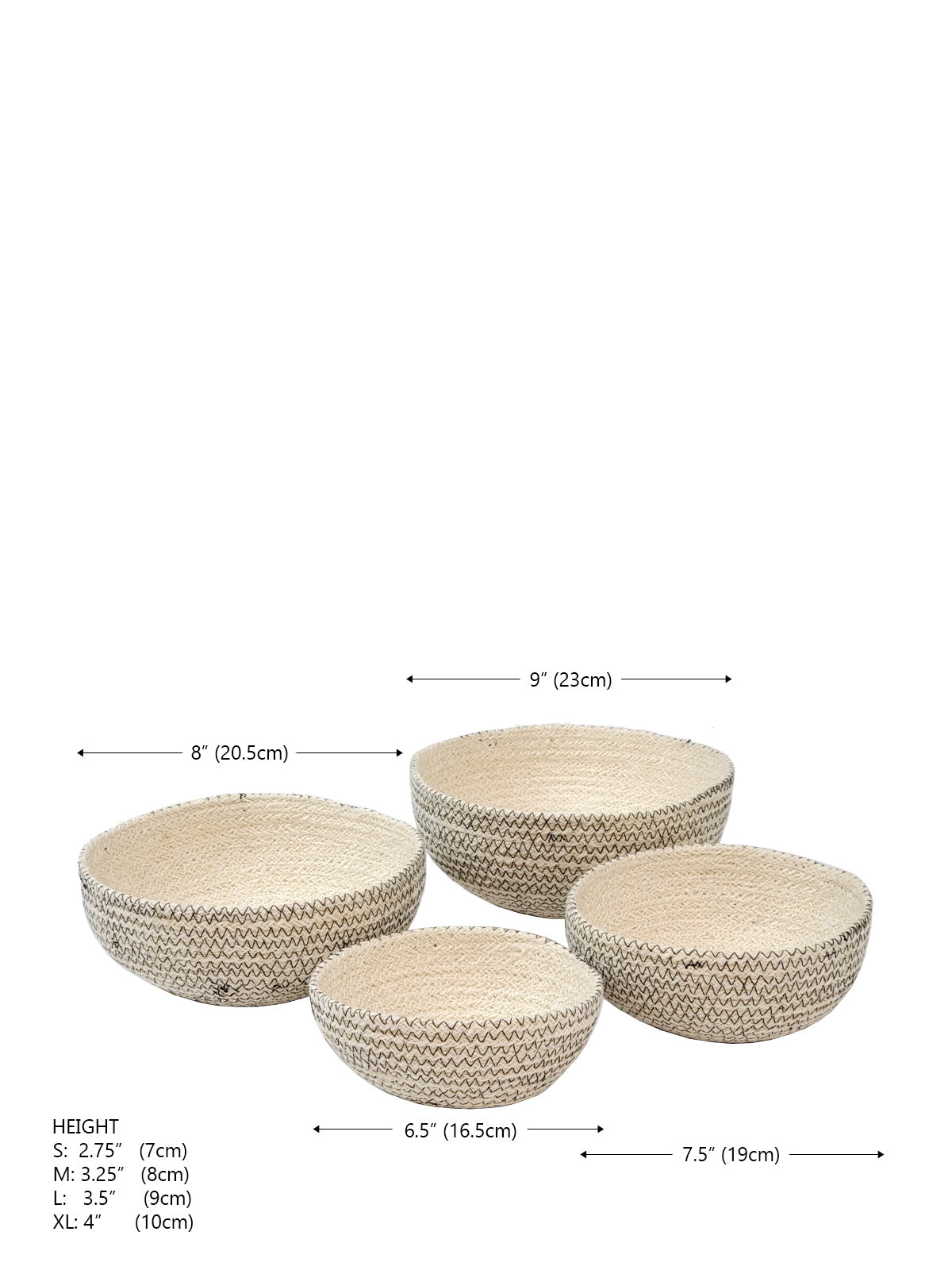 Amari  Round Bowl | Black (Set of 4)