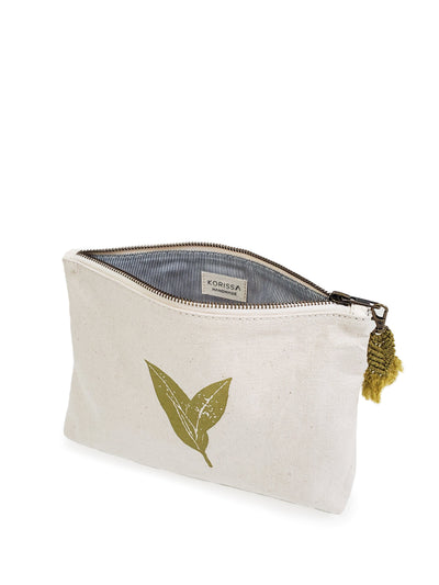 Hand Screen Printed Cotton Canvas Pouch | Nature