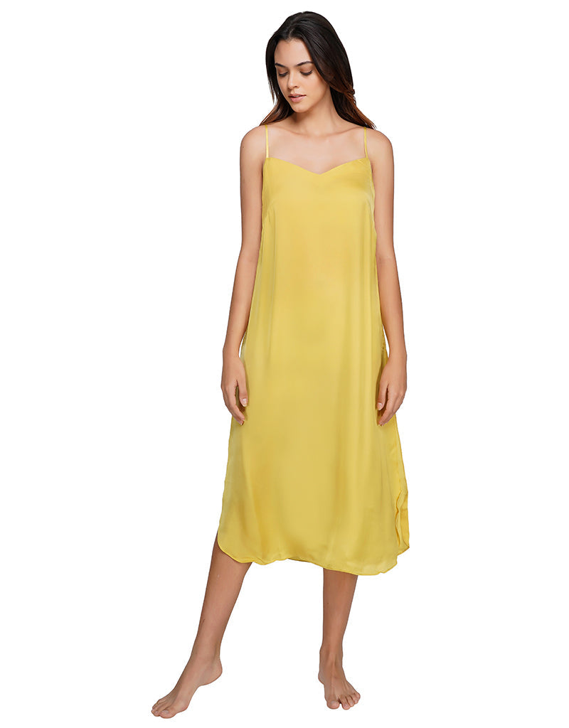 Haldi Yellow Organic Cupro Slip Dress