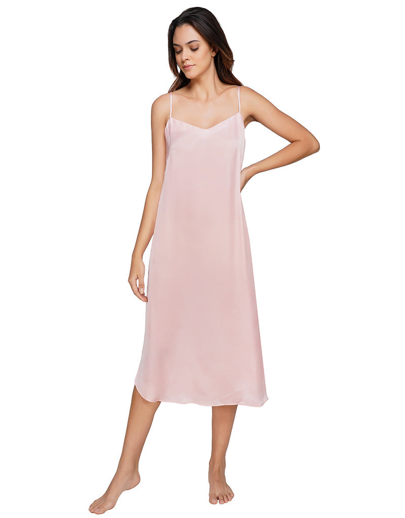 Beetle Pink Organic Cupro Slip Dress