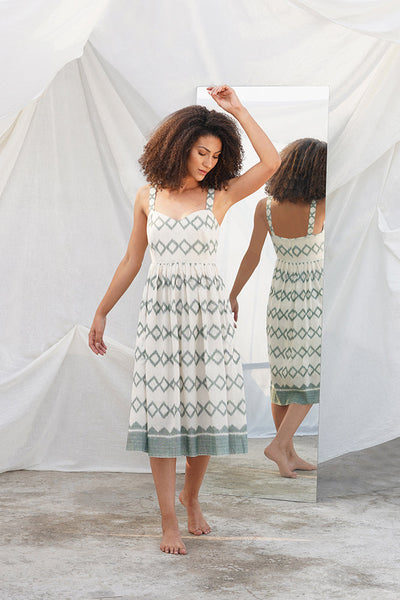 Green Ikat Sundress