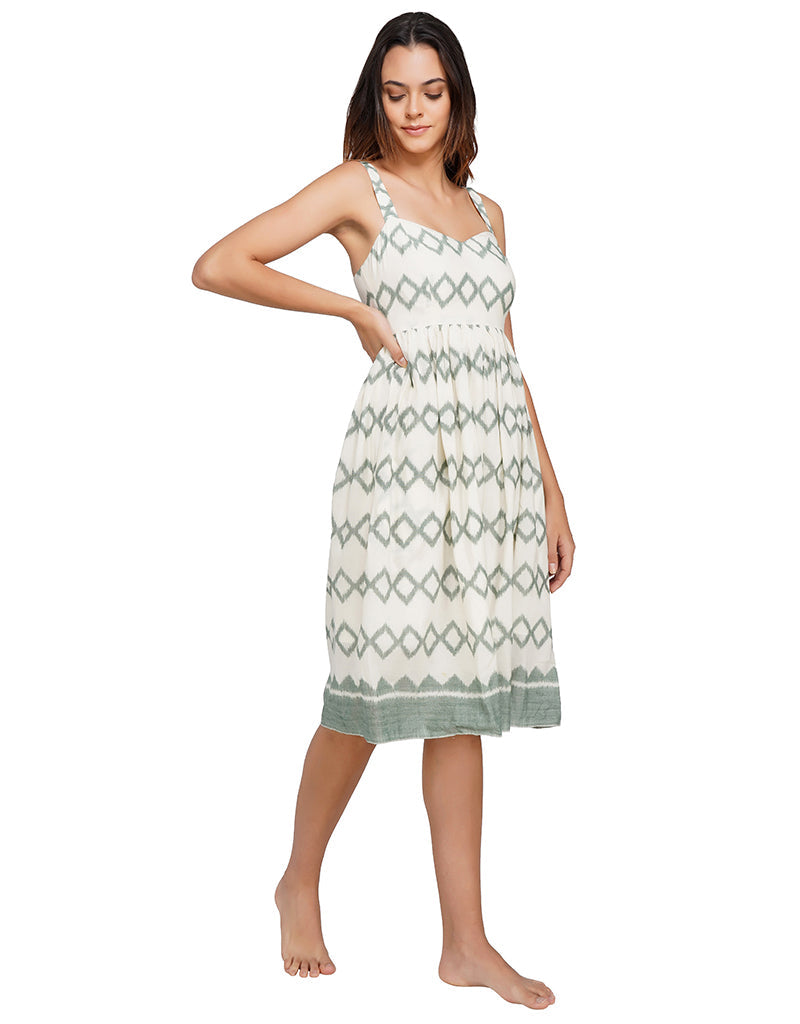 Green Ikat Sundress