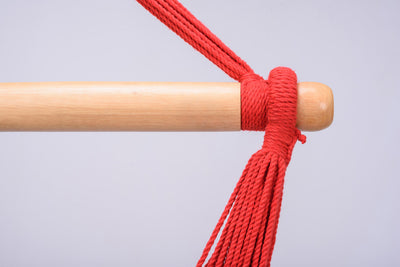 Classic Red Cotton Hammock Swing