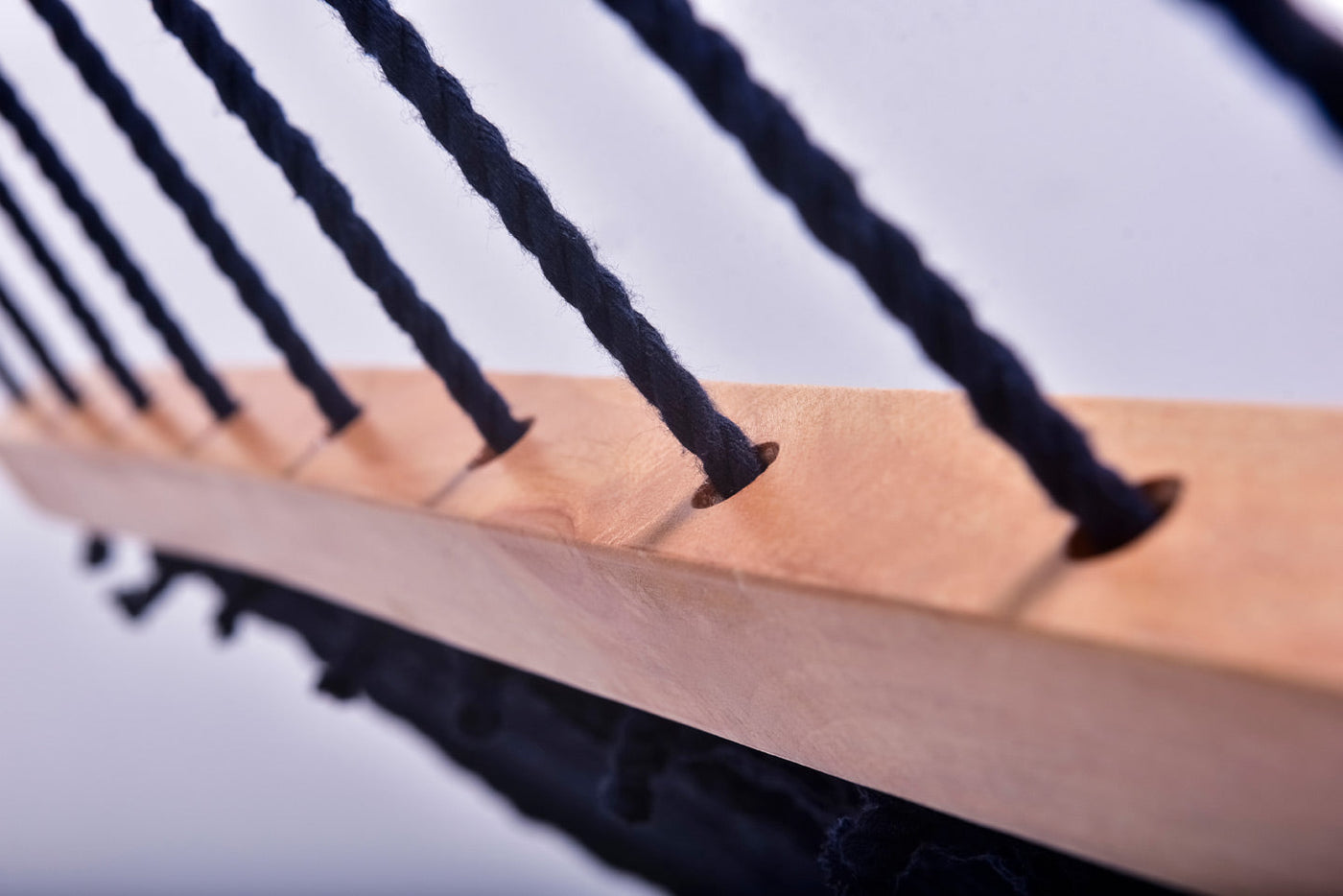 Navy Blue Cotton Hammock (Wooden Bar)