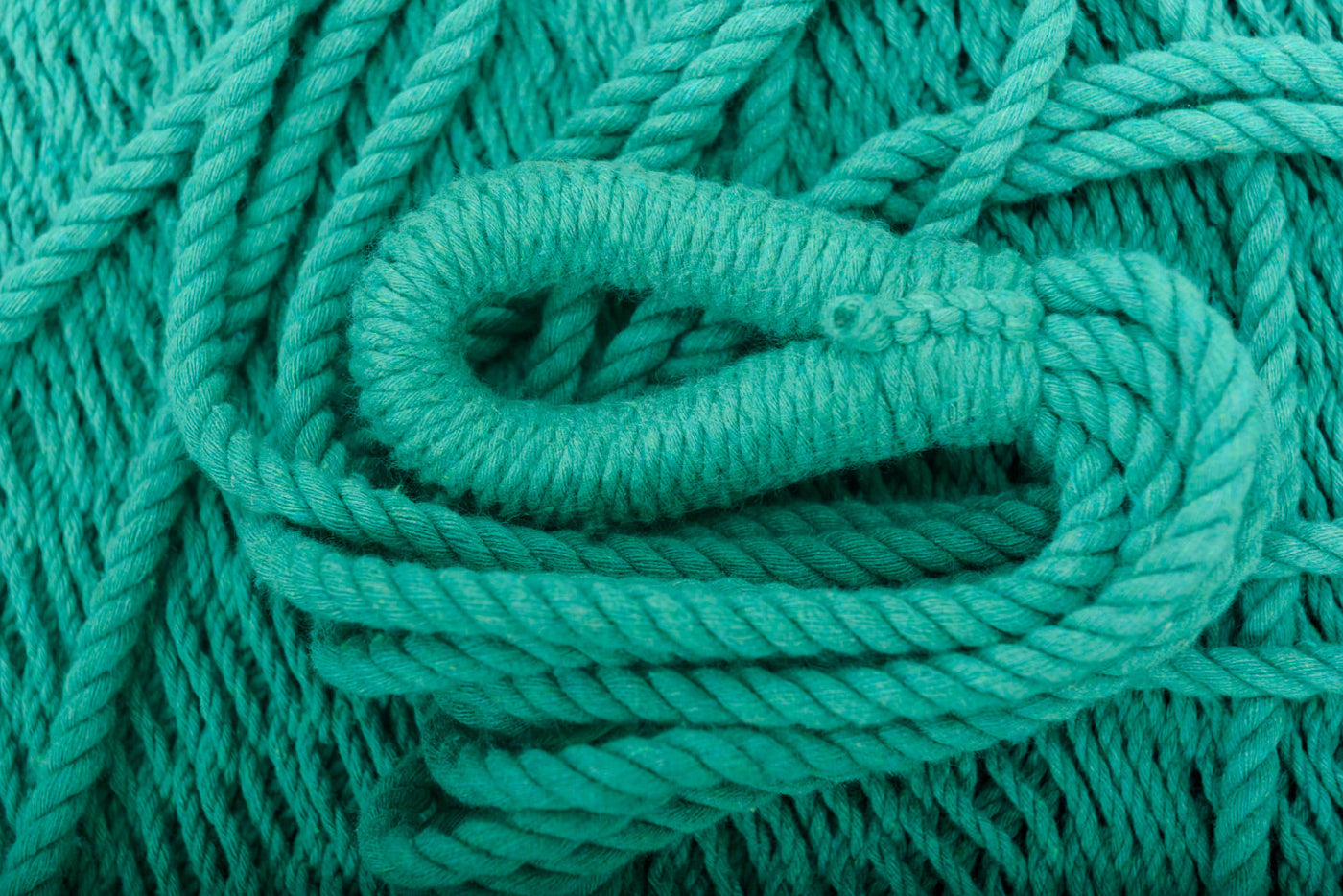 Teal Green Cotton Hammock (Wooden Bar)