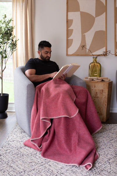 Descanso Alpaca Blend Throw | Dusty Red