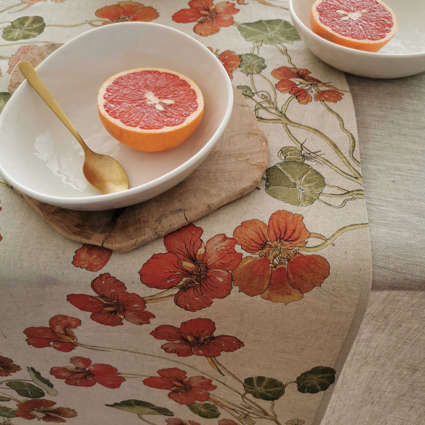 Nasturtium Hemp Table Runner