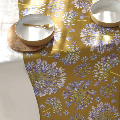 Agapanthus Cotton Table Runner