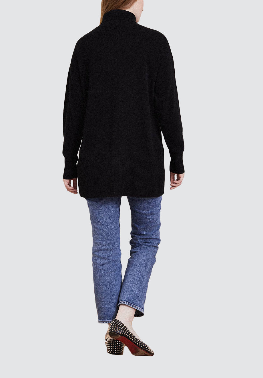 Polo Neck Cashmere Sweater | Black