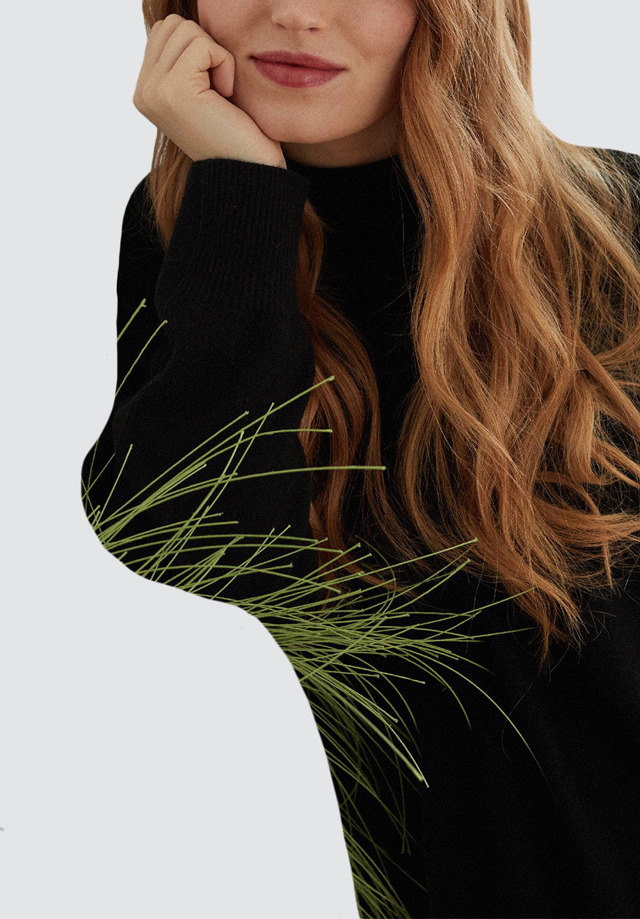 Polo Neck Cashmere Sweater | Black