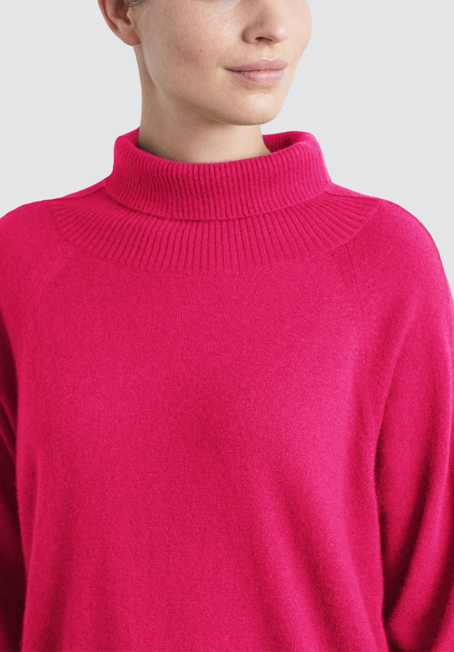 Polo Neck Cashmere Sweater | Cherry