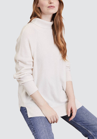 Polo Neck Cashmere Sweater | Snow