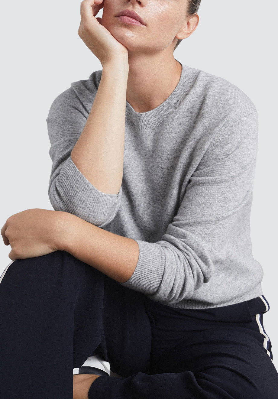 Cashmere Crew Neck Sweater | Foggy