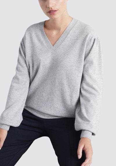 Cashmere V Neck Sweater | Foggy