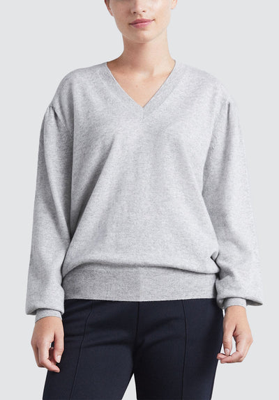 Cashmere V Neck Sweater | Foggy