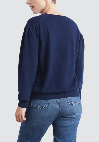 Cashmere V Neck Sweater | Midnight