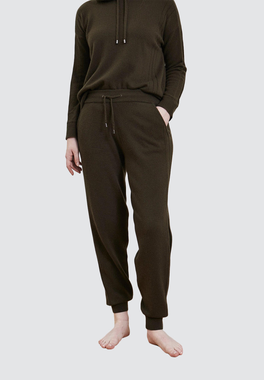 Cashmere Joggers | Khaki/Ballet