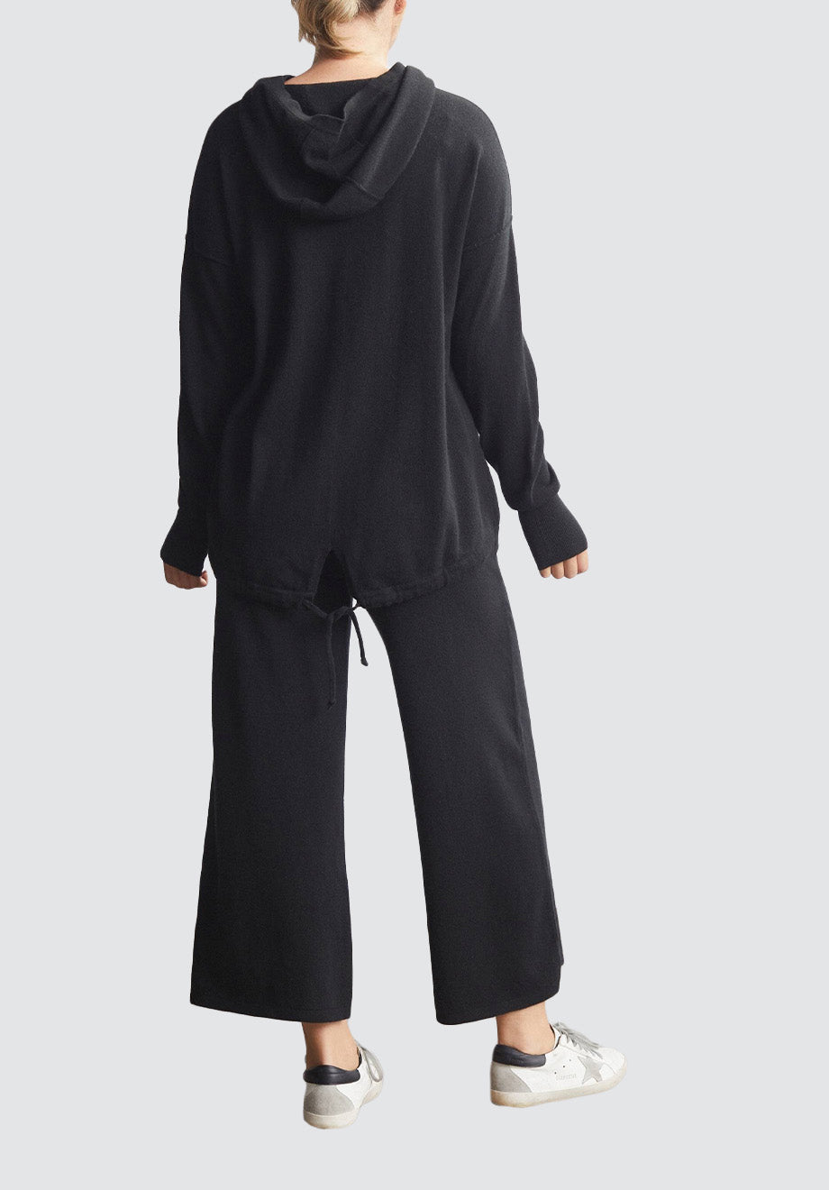 Wide Leg Cashmere Trouser | Black