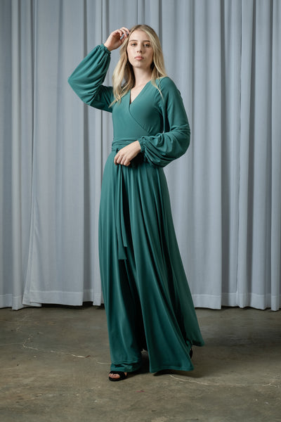 Maxi Wrap Dress | Ocean Foam