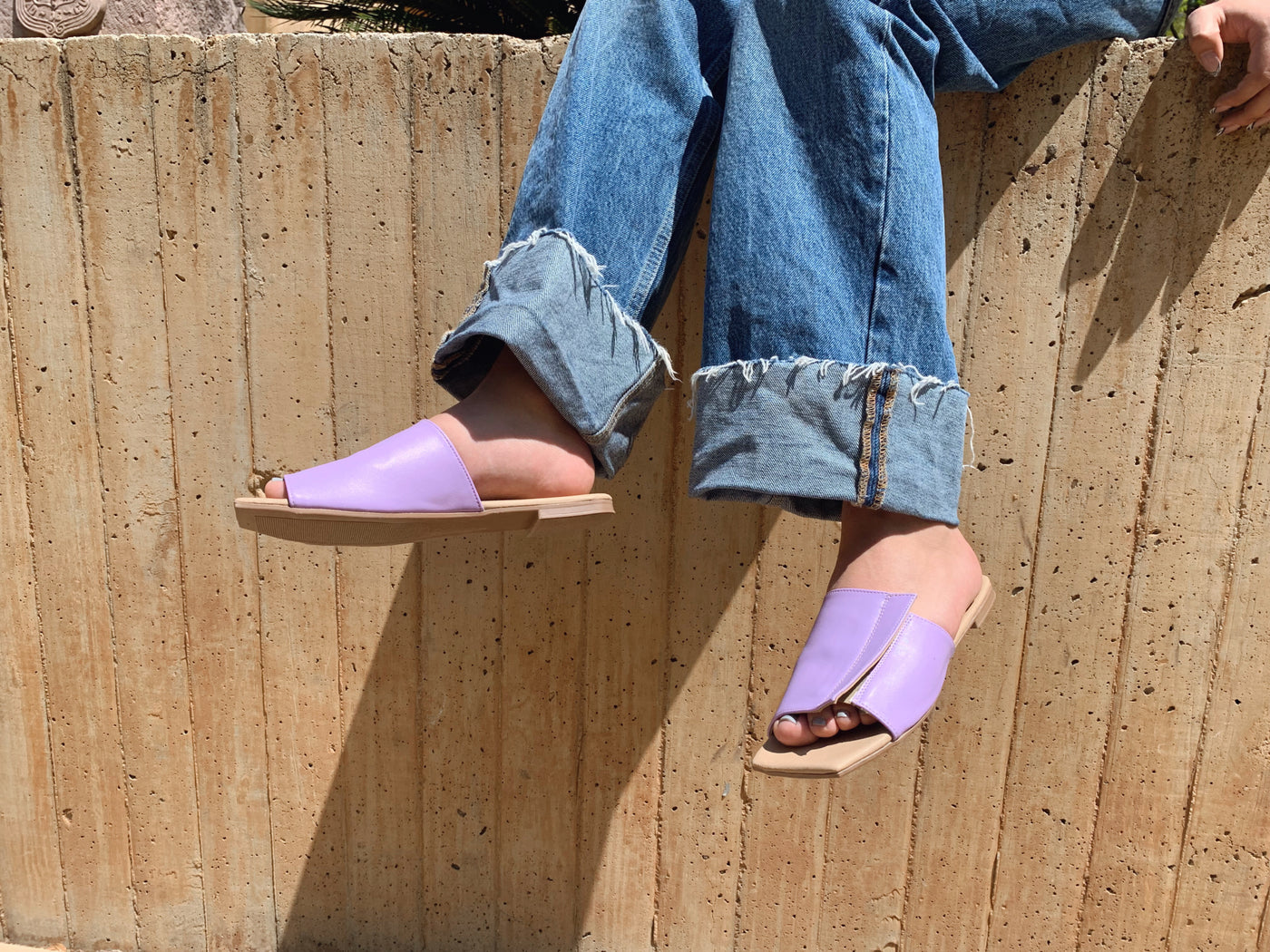 Andrea | Cactus Vegan Leather Lilac Sandals