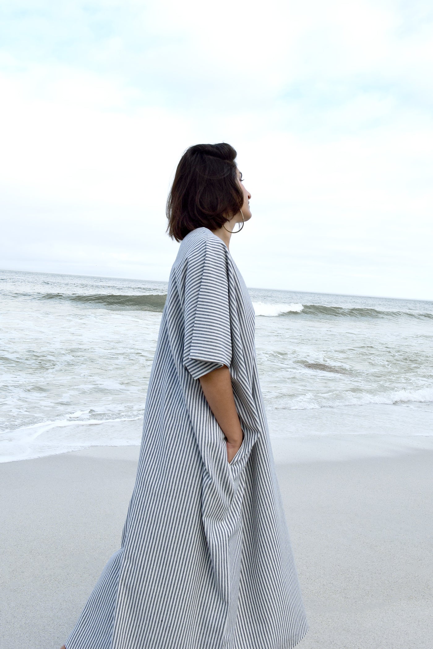 Kin Kaftan | Navy & White Stripe