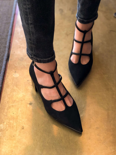 Wednesday Black Midi Vegan Pumps