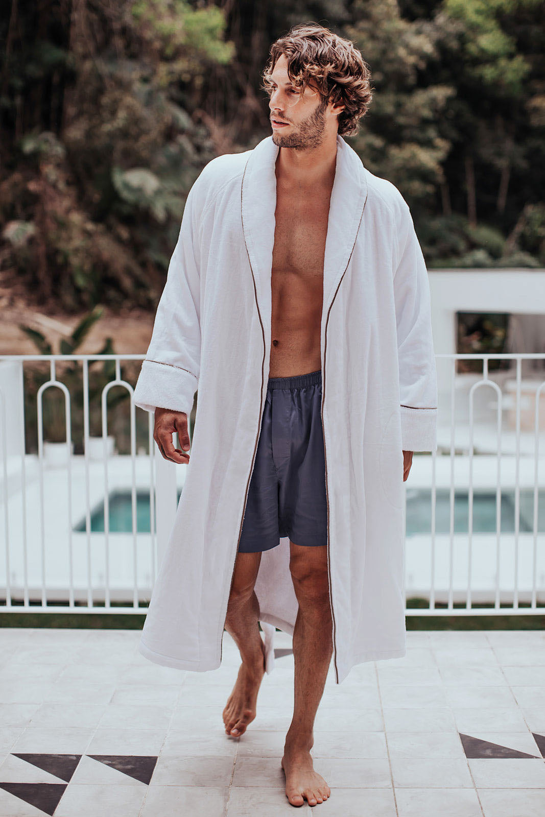 Organic Cotton Velour Robe - Mens