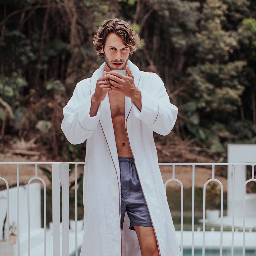 Organic Cotton Velour Robe - Mens