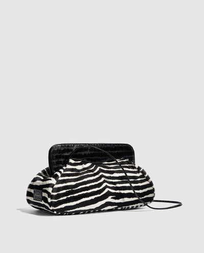 Constanza Maxi Clutch | Zebra Black