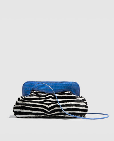 Constanza Maxi Clutch | Zebra Blue