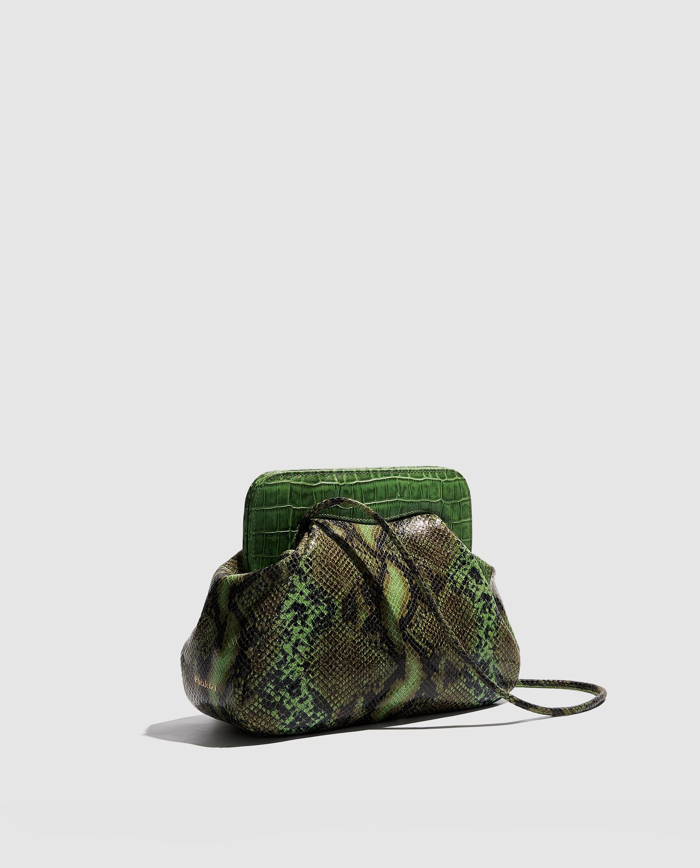 Constanza Clutch | Green Snakeskin Print