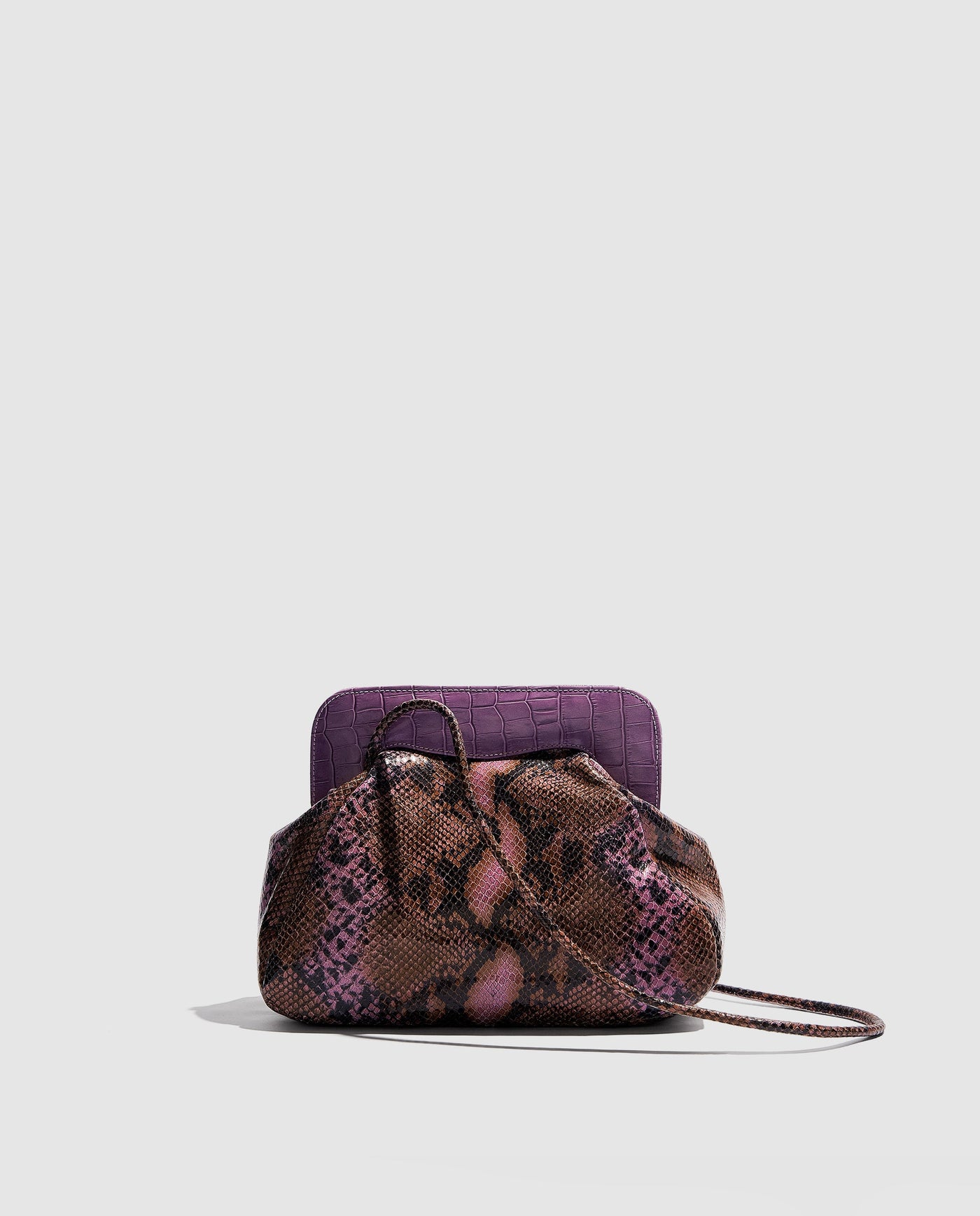 Constanza Clutch | Mauve Snakeskin Print