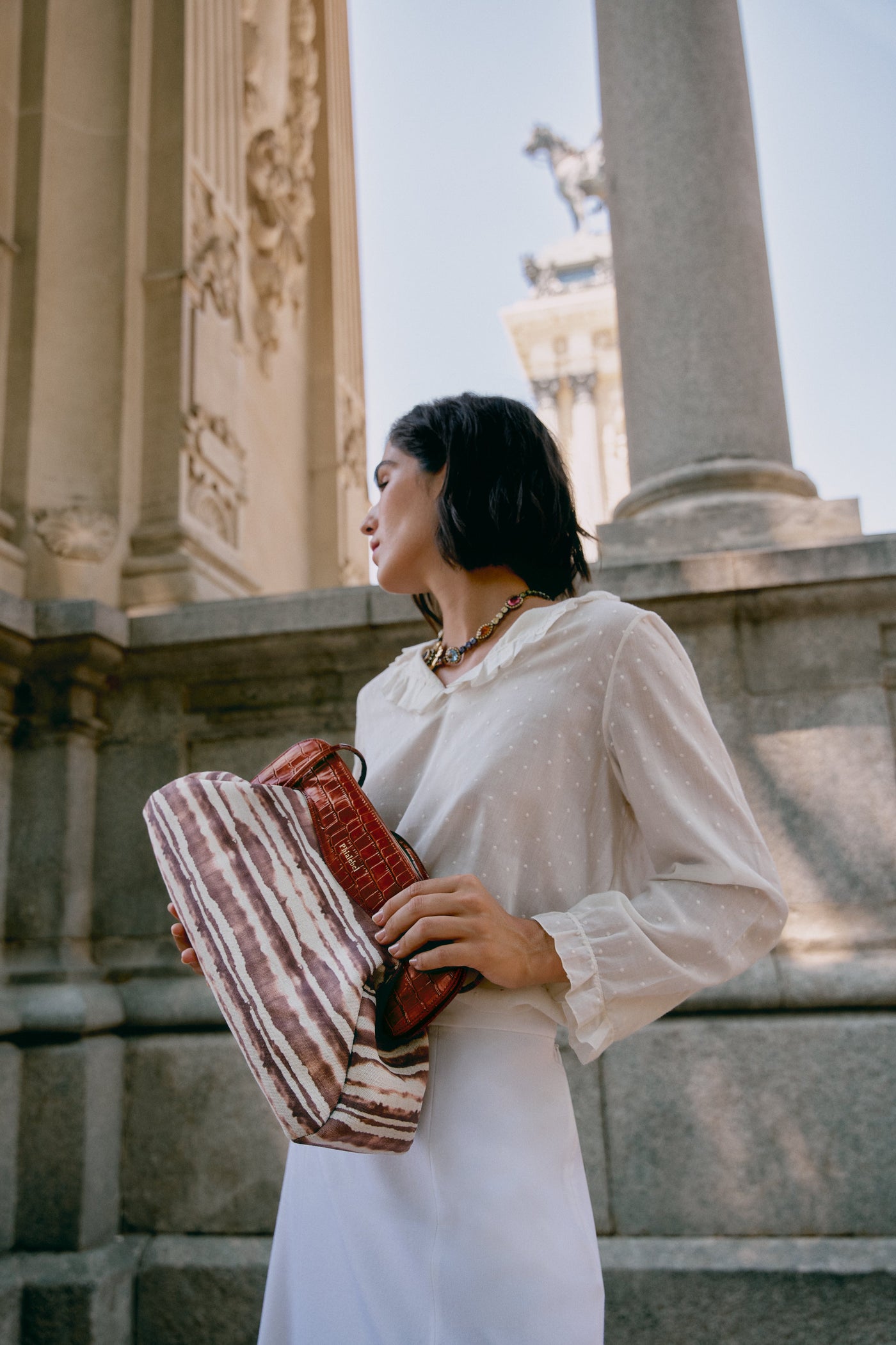 Constanza Maxi Clutch | Tie Dye Brown