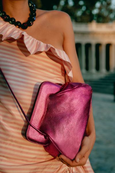 Constanza Clutch | Metallic Fucsia