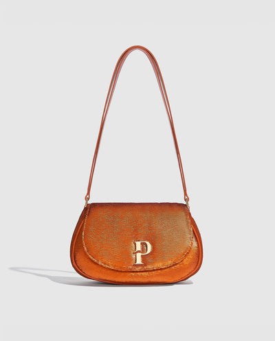 Paula Hobo Bag | Orange Sequins