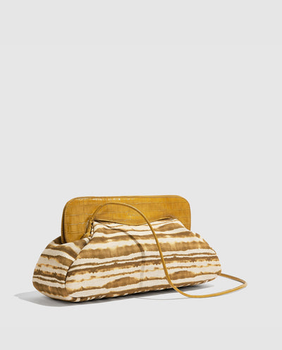 Constanza Maxi Clutch | Tie Dye Mustard