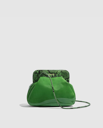 Constanza Clutch | Green Patent Leather