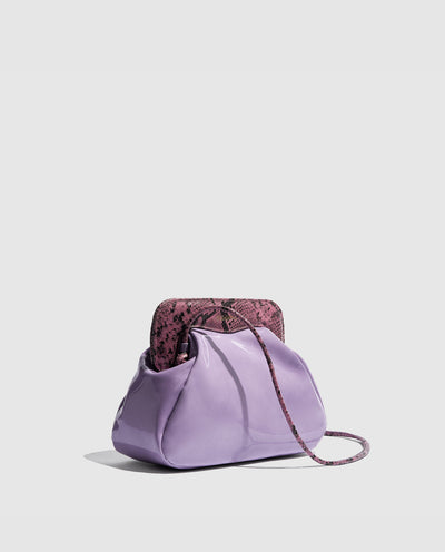 Constanza Clutch | Mauve Patent Leather