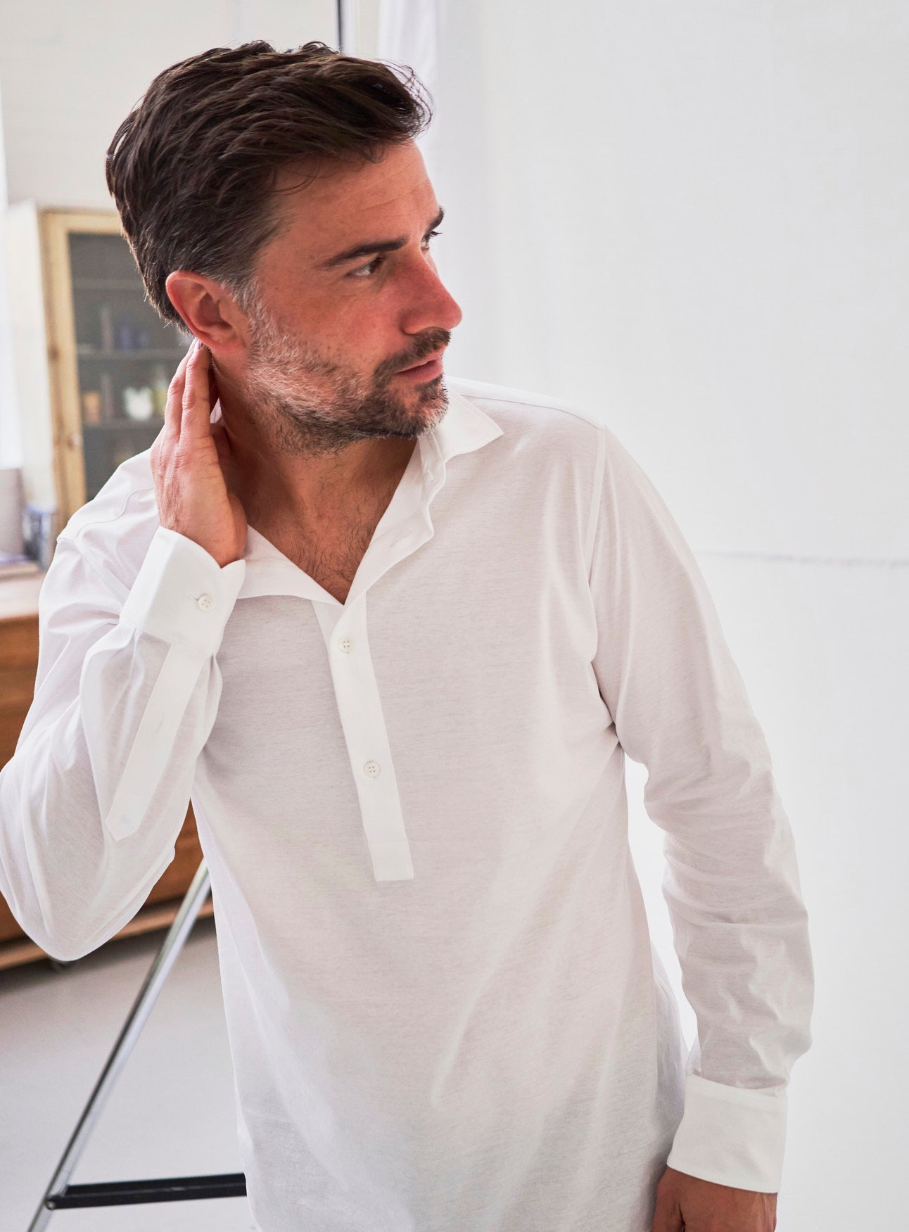 Recycled Italian | White Popover Shirt