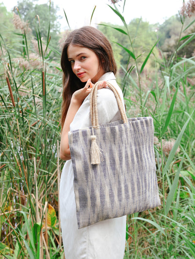 Nadi Jute Tote Bag | Blue