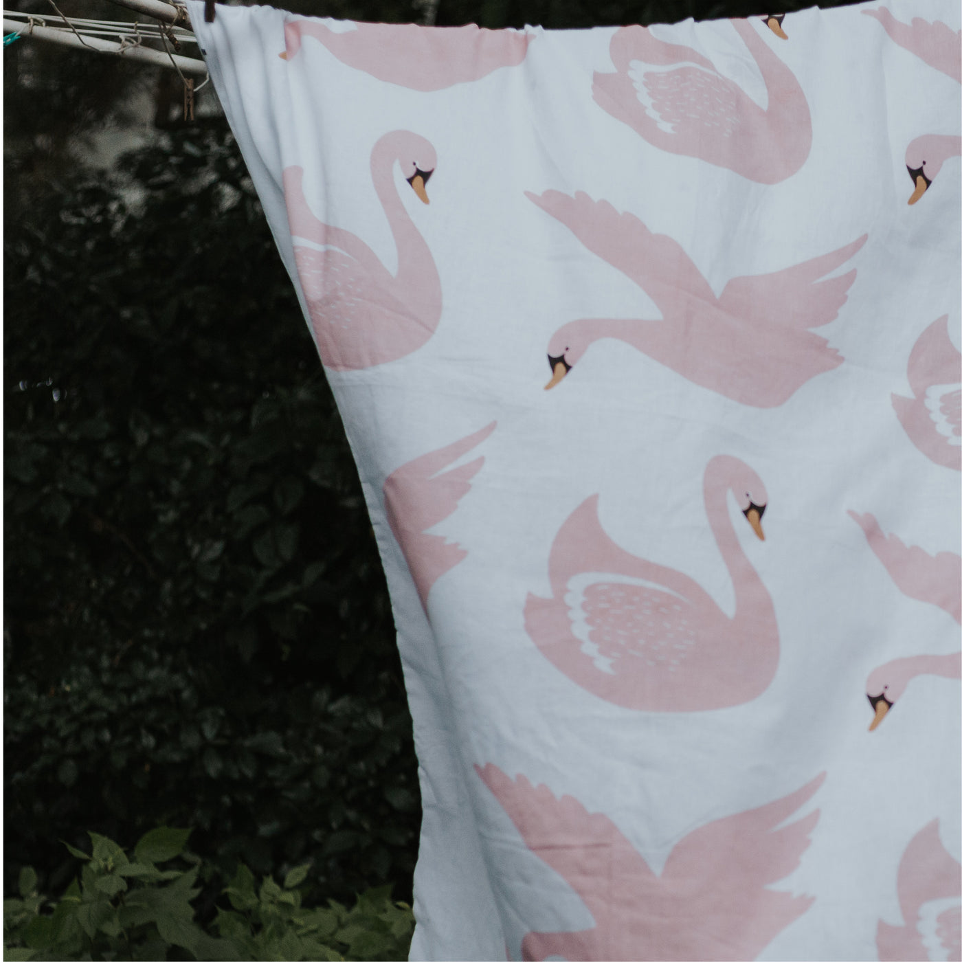 100% Linen Duvet in Swans + Dots Pillow slip