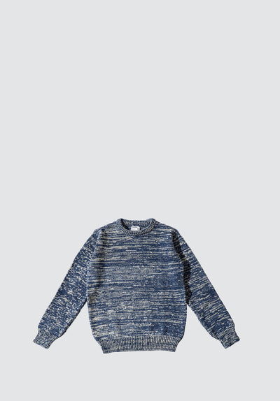 1Kg Wool & Linen Sweater | Estate Blue & Ecru