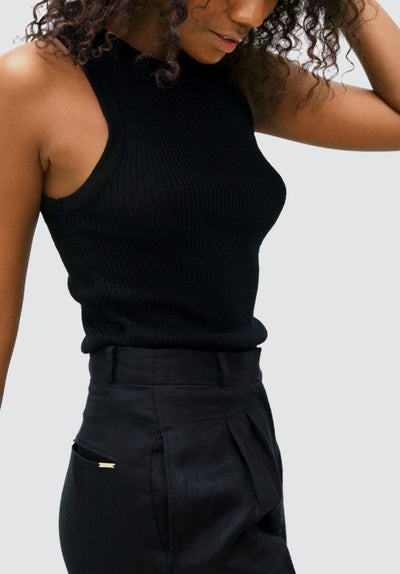 Sao Paulo GRU - Racer Knitted Top | Licorice