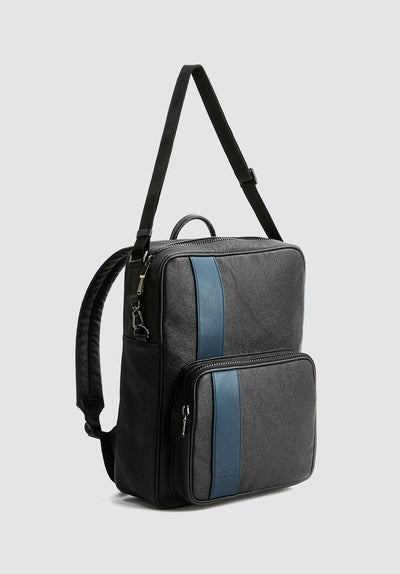 Jared | Blue Vegan Leather Men's Backpack