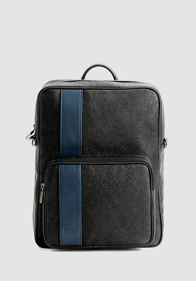 Jared | Blue Vegan Leather Men's Backpack