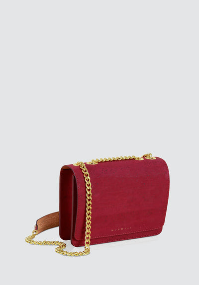 ALPHA Handcrafted Cork Vegan Crossbody Bag | Burgundy